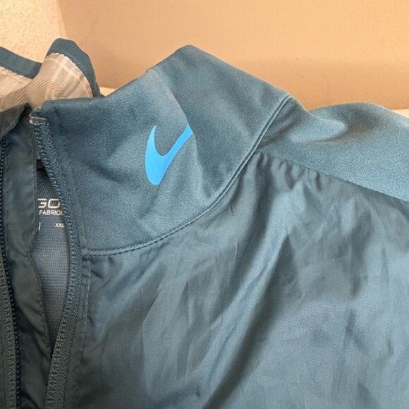 Nike Golf Blue Windbreaker Jacket Mens XXL Waterproof Full Zip Lightweight - Picture 3 of 4